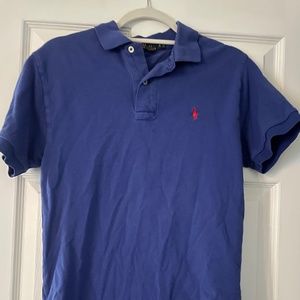 Men's small collared Blue Polo short sleeve shirt